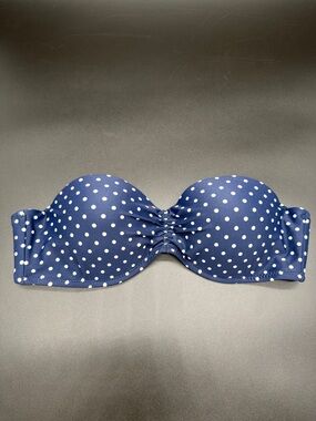 Gap Women’s Navy Polka Dot Strapless Bikini Top - Sz M